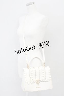 画像1: axes femme / スカラＸフリルフラップバッグ  アイボリー T-25-06-27-002-AX-BG-IG-ZT-K016