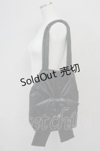 Candy Stripper / METALLIC RIBBON TOTE バッグ  ブラック T-25-06-27-011-PU-BG-OW-ZT