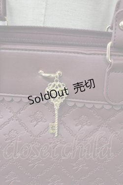 画像2: axes femme / 鍵付き薔薇デザインバッグ  ワイン T-25-06-27-014-AX-BG-OW-ZT087