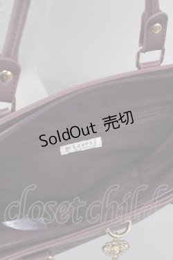 画像4: axes femme / 鍵付き薔薇デザインバッグ  ワイン T-25-06-27-014-AX-BG-OW-ZT087