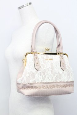 画像1: axes femme / レース重ねがま口ボストン  ピンク T-25-06-27-017-AX-BG-OW-ZT