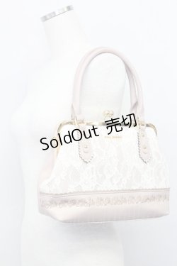 画像1: axes femme / レース重ねがま口ボストン  ピンク T-25-06-27-017-AX-BG-OW-ZT-K021
