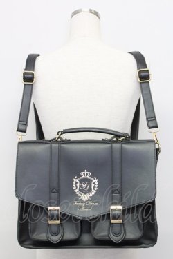 画像1: Amavel / Wポケットエンブレムサッチェルバッグ  クロ T-25-06-28-003-CA-BG-IG-ZT