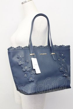 画像1: axes femme / 3DフラワーA4トートバッグ  ネイビー T-25-06-28-004-AX-BG-IG-ZT