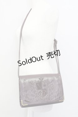 画像1: metamorphose / エンブレム刺繍ポシェット  ブラウン T-25-06-28-006-ME-BG-IG-ZT171