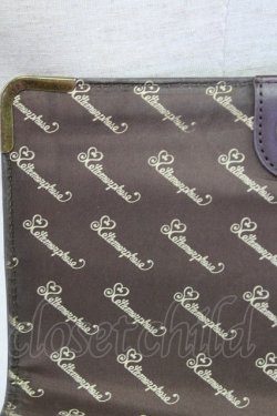 画像14: metamorphose / エンブレム刺繍ポシェット  ブラウン T-25-06-28-006-ME-BG-IG-ZT171