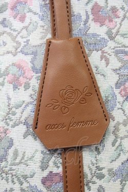 画像2: axes femme / ジャガードトートバッグ 360*300*130mm オフシロ×ブラウン T-25-06-28-007-AX-BG-IG-ZT