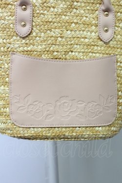 画像4: axes femme / バラ型押しポケットかごバッグ  ピンク T-25-06-28-009-AX-BG-OW-ZT088