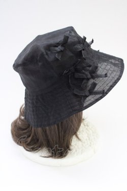 画像2: Candy Stripper / TENDER RIBBON SEE THROUGH BUCKET HAT  ブラック T-25-06-29-004-PU-AC-OW-ZT