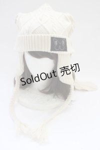 Candy Stripper / CABLE BUNNY EAR ビーニー  アイボリー T-25-06-29-008-PU-AC-OW-ZT