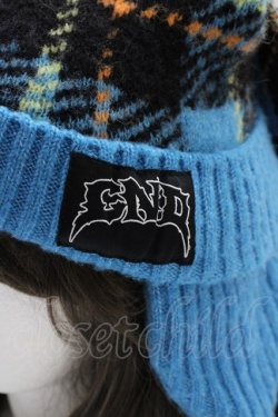 画像3: Candy Stripper / FLUFFY CHECK BUNNY EAR BEANIE  ブルー T-25-06-29-009-PU-AC-OW-ZT