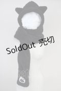 NieR Clothing / 猫耳フード手袋付き 一体型ふわもこマフラー  ブラック T-25-06-29-011-PU-AC-IG-ZT