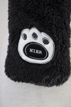 画像2: NieR Clothing / 猫耳フード手袋付き 一体型ふわもこマフラー  ブラック T-25-06-29-011-PU-AC-IG-ZT