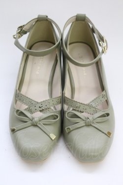 画像1: axes femme POETIQUE / ローヒールスクエアパンプス M グリーン T-25-06-30-035-AX-SH-OW-ZT