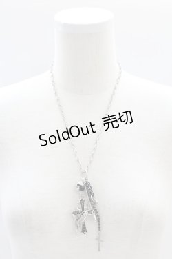 画像1: SEX POT ReVeNGe / クロスセーフティーピンネックレス  シルバー T-25-06-30-005-SP-AC-IG-ZT