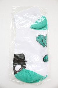 NieR Clothing / 靴下  シエル グリーン×ホワイト T-25-06-30-022-PU-ZA-IG-ZT