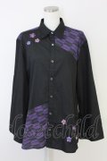 AXES-X / 矢羽根ＰＴ＆桔梗刺繍シャツ L ブラック T-25-07-02-021-LO-TO-SA-ZT