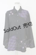 AXES-X / 矢羽根ＰＴ＆桔梗刺繍シャツ L ブラック T-25-07-02-021-LO-TO-SA-ZI