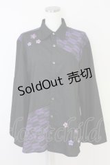 AXES-X / 矢羽根ＰＴ＆桔梗刺繍シャツ L ブラック T-25-07-02-021-LO-TO-SA-ZI