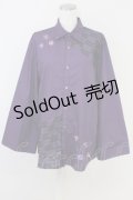 AXES-X / 矢羽根PT&桔梗刺繍シャツ L パープル T-25-07-02-022-LO-BL-SA-ZI