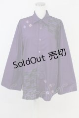 AXES-X / 矢羽根PT&桔梗刺繍シャツ L パープル T-25-07-02-022-LO-BL-SA-ZI