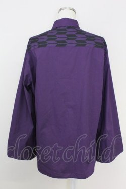 画像2: AXES-X / 矢羽根PT&桔梗刺繍シャツ L パープル T-25-07-02-022-LO-BL-SA-ZT