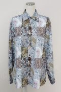 AXES-X / パッチワーク柄シャツ M ベージュ T-25-07-02-023-LO-BL-SA-ZT