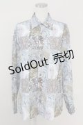 AXES-X / パッチワーク柄シャツ M ベージュ T-25-07-02-023-LO-BL-SA-ZI
