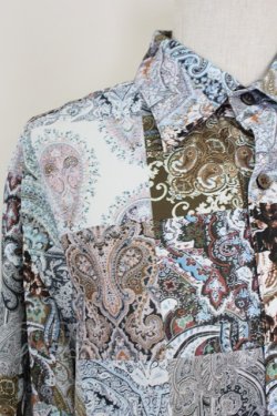 画像4: AXES-X / パッチワーク柄シャツ M ベージュ T-25-07-02-023-LO-BL-SA-ZT
