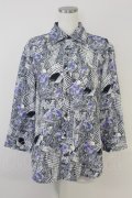 axes femme / チェック×ローズ七分シャツ M パープル T-25-07-02-024-AX-BL-SA-ZT