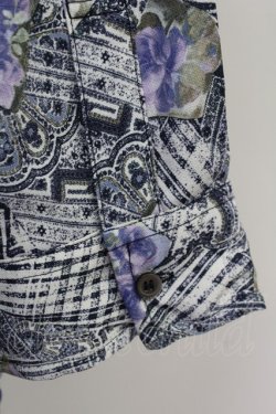 画像3: axes femme / チェック×ローズ七分シャツ M パープル T-25-07-02-024-AX-BL-SA-ZT
