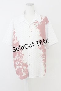 axes femme / 和柄ｍｉｘハワイアンシャツ M レッド T-25-07-02-003-AX-BL-SA-ZI