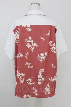 画像2: axes femme / 和柄ｍｉｘハワイアンシャツ M レッド T-25-07-02-003-AX-BL-SA-ZT