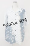 axes femme / 和柄ｍｉｘハワイアンシャツ M ブルー T-25-07-02-004-AX-BL-SA-ZI