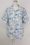 axes femme / リゾートヘリテージメンズシャツ M ブルー T-25-07-02-005-AX-BL-SA-ZT