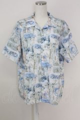 axes femme / リゾートヘリテージメンズシャツ M ブルー T-25-07-02-005-AX-BL-SA-ZI