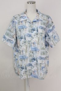 axes femme / リゾートヘリテージメンズシャツ M ブルー T-25-07-02-005-AX-BL-SA-ZI