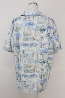 画像2: axes femme / リゾートヘリテージメンズシャツ M ブルー T-25-07-02-005-AX-BL-SA-ZT