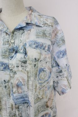 画像3: axes femme / リゾートヘリテージメンズシャツ M ブルー T-25-07-02-005-AX-BL-SA-ZT
