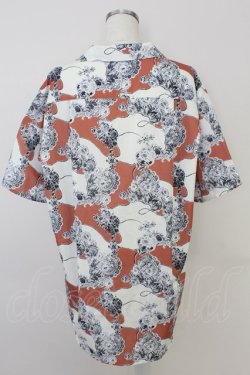 画像2: AXES-X / レース柄プリントシャツ L オレンジ T-25-07-02-009-LO-BL-SA-ZT