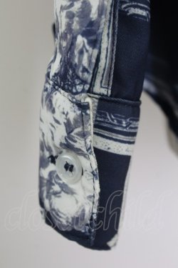 画像3: axes femme / フラワー×額縁ptシャツ M ネイビー T-25-07-02-013-AX-TO-SA-ZT
