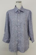 axes femme / ペイズリー柄メンズシャツ M ブルー T-25-07-02-015-AX-BL-SA-ZT