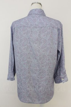 画像2: axes femme / ペイズリー柄メンズシャツ M ブルー T-25-07-02-015-AX-BL-SA-ZT
