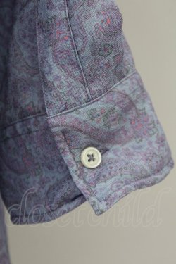 画像3: axes femme / ペイズリー柄メンズシャツ M ブルー T-25-07-02-015-AX-BL-SA-ZT