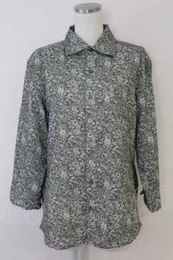 画像1: axes femme / 花柄メンズシャツ M グリーン T-25-07-02-016-AX-BL-SA-ZT