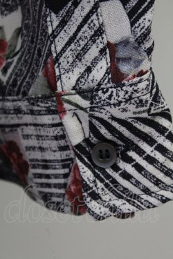 画像3: axes femme / チェック×ローズ七分シャツ M レッド T-25-07-02-020-AX-BL-SA-ZI