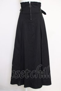 axes femme / センタージップロングスカート  黒 T-25-07-05-016-AX-SK-SA-ZI