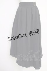 axes femme / ダブルプリーツアシメスカート  黒 T-25-07-05-017-AX-SK-SA-ZI
