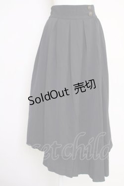 画像1: axes femme / ダブルプリーツアシメスカート  黒 T-25-07-05-017-AX-SK-SA-ZI