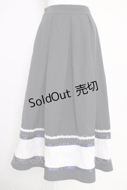画像1: axes femme / バイカラープリーツスカート  黒Ｘ白Ｘ紺 T-25-07-05-018-AX-SK-SA-ZI
